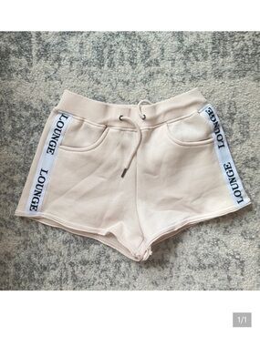 LOUNGE Women's Cream Drawstring Athletic Shorts